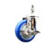 Service Caster 4 Inch 316SS Blue Polyurethane Swivel 3/8 Inch Threaded Stem Caster with Brake SS316TS20S414-PPUB-BLUE-TLB-381615 - alternate 4